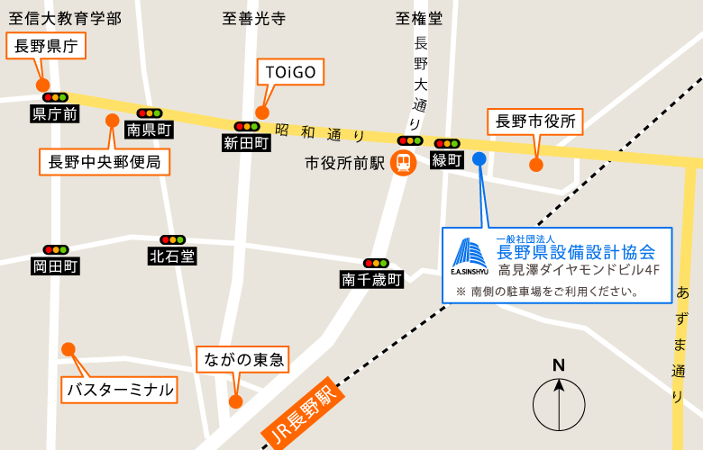 長野県設備設計協会への地図